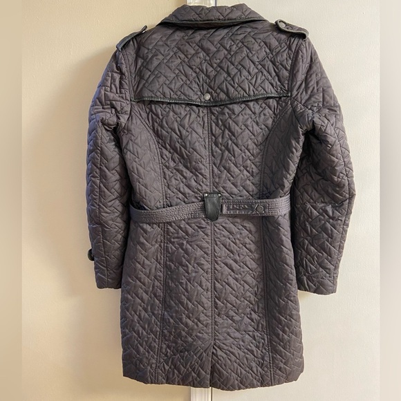 Cole Haan jacket quilted belted grey zip up women Medium - Picture 9 of 13